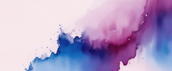 Obraz premium light Maroon blue watercolor wet wash splash background