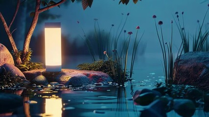 The soft white light emanating from the night light brings a sense of calmness and serenity to its surroundings.