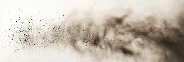 Close-up view of scattered dust and dirt in sepia tone, presenting large debris and a textured pattern, perfect for natural and grunge designs.