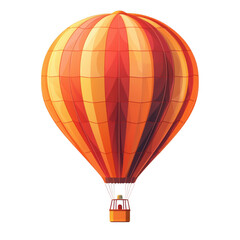 Naklejka premium orange icon of Hot Air Balloon isolated on a transparent background Minimalist flat icon, vector logo style sign clipart on a no background png