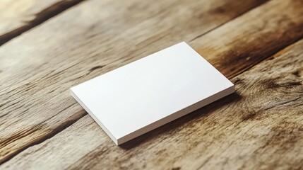 Fototapeta premium Close-up of a white business card mock-up for designers, ideal for showcasing branding concepts with ample copy space for customization. Perfect for your design projects.