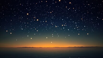 Naklejka premium Starry Night Sky Over Calm Ocean Waters