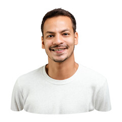 Fototapeta premium PNG Smiling man white tee, collage element, transparent background