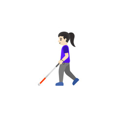 Person with White Cane Emoji
