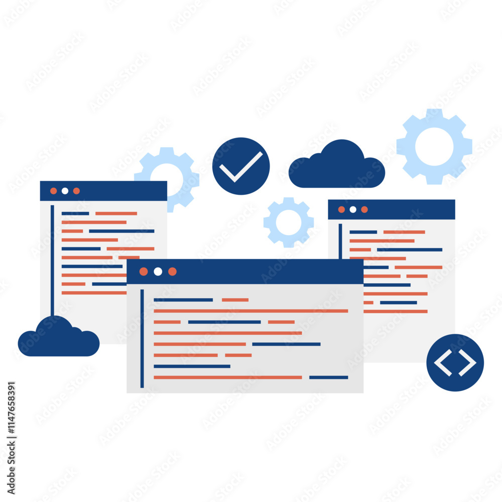 Wall mural computer programming illustration