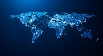 Global network connection. World map point and line composition concept of global business