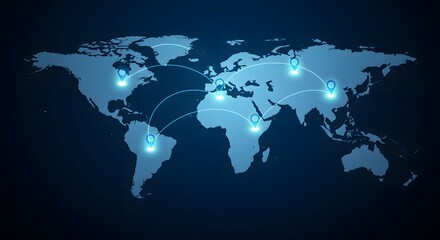 Global network connection. World map point and line composition concept of global business