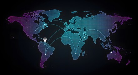 Fototapeta premium Global network connection. World map point and line composition concept of global business
