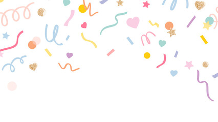 Border png with cute confetti pattern transparent background