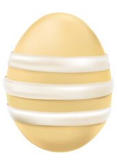 Png 3D easter egg yellow sticker gold with striped pattern