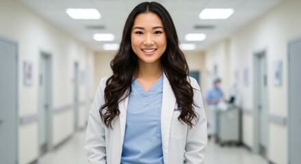 Fototapeta premium Young happy pretty smiling professional business woman, happy confident positive female entrepreneur standing outdoor on street arms crossed, looking at camera, Generative A