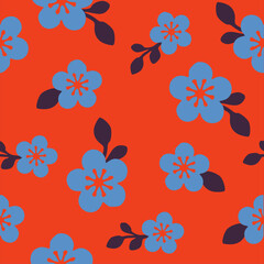 seamless floral pattern. Liberty style background of small mauve and lilac flowers. Small flowers scattered over a white background. Stock