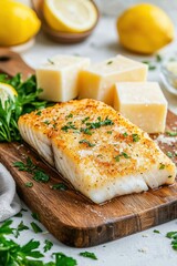 Delicious Steaming Parmesan Fish with Fresh Herbs and Lemon