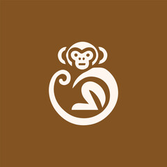 Minimal monkey logo