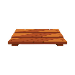 Rustic wooden planks isolated flat vector illustration on white background