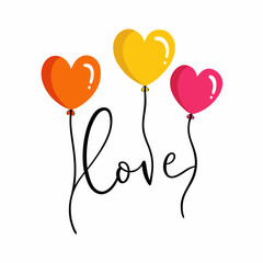 balloons in the form of heart