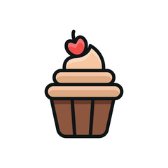 Cupcake Drink Icon showcases a vibrant and inviting style, ideal for highlighting fun drinks, party treats, or festive dessert offerings