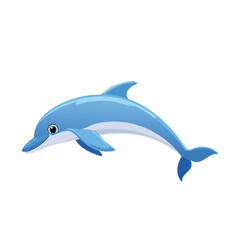 Fototapeta premium Playful Blue Dolphin Leaping, Ocean Mammal, Aquatic Life