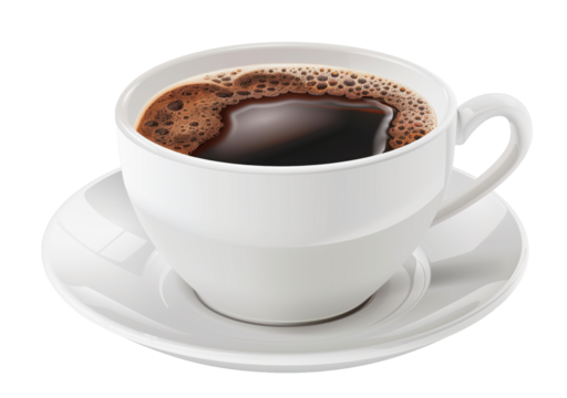 Cup of coffee isolated on white background png transparent clipart. - Powered by Adobe