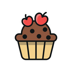 Cupcake Drink Icon showcases a vibrant and inviting style, ideal for highlighting fun drinks, party treats, or festive dessert offerings