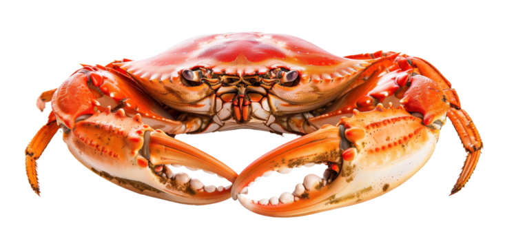 Crab bolied isolated on white background png transparent clipart.
