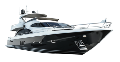 Luxury super yacht isolated on white background png transparent clipart.