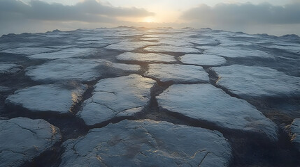 Obraz premium Stone Pathway to the Sunset - 3D Illustration