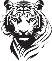tiger head silhouette vector