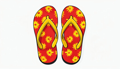 Colorful summer flip-flops with straps, beach sandals flat lay footwear for comfortable walking, chanclas, zehentrenner, infradito, chappal