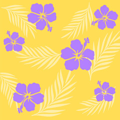 Aloha hibiscus flower Hawaiian tropical seamless pattern. nature floral abstract back ground.