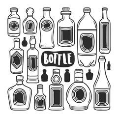 Hand-Drawn Bottle Doodle for Stylish Containers