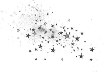 Fototapeta premium Silver Stars Shimmer and Shine with Celestial Dream Fantasy Theme.
