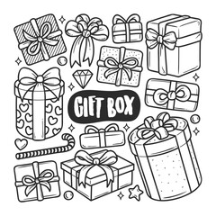 Charming Hand-Drawn Gift Box Doodle for Celebrations