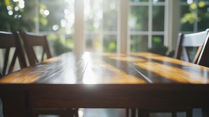 Elegant Rustic Wooden Table in Bright Modern Kitchen