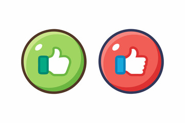 Thumb up and thumb down. Like and dislike buttons
