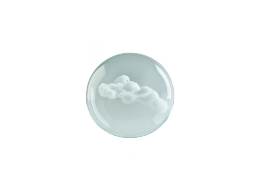 Cloud Forms Inside a Glass Sphere with Abstract Concept Art