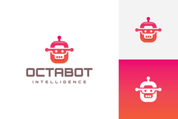 robot o letter logo vector