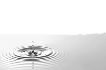 Water Drop Creates Ripples on Calm Surface with Reflection and Purity Concept
