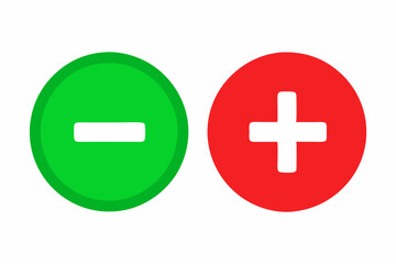 Fototapeta premium Set of Plus icons. Vector illustration in flat style