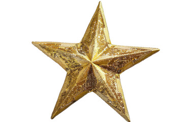Golden Star Shines Brightly Against Black Background, Festive Holiday Decor
