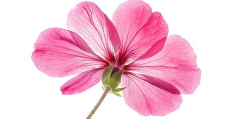Obraz premium Isolated Geranium Flower on a White Background, showcasing the vibrant petals and intricate details of the Geranium flower, perfect for various creative projects featuring Geraniums.