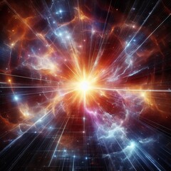 Fototapeta premium Quasar Burst Code bursts like a quasar bright and powerful