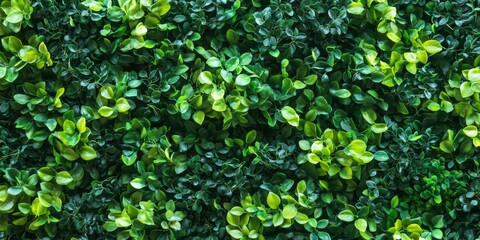 Obraz premium Artificial green bushes create a stunning wall background decoration, enhancing the nature background concept with vibrant greenery and artistic flair for any space.