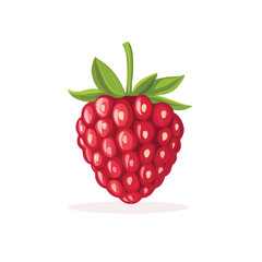A fresh raspberry vector illustration isolated on a white background.