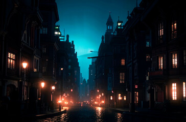 the night streets of the cities of the Victorian era