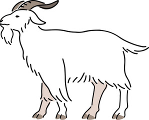 手描きのヤギのイラスト