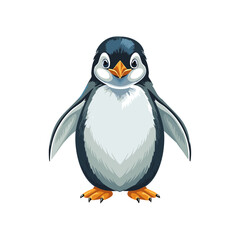 Obraz premium Adorable Penguin Chick Cartoon Illustration, Wildlife, Antarctic Bird