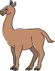 手描きのリャマのイラスト