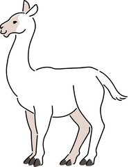 手描きのリャマのイラスト