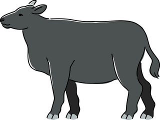 手描きのウシのイラスト